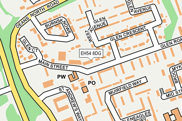 EH54 8DG map - OS OpenMap – Local (Ordnance Survey)