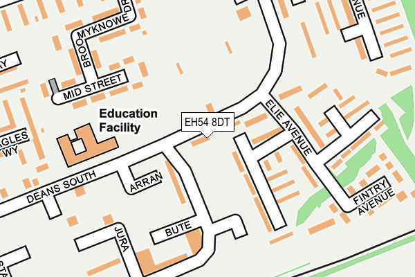 EH54 8DT map - OS OpenMap – Local (Ordnance Survey)