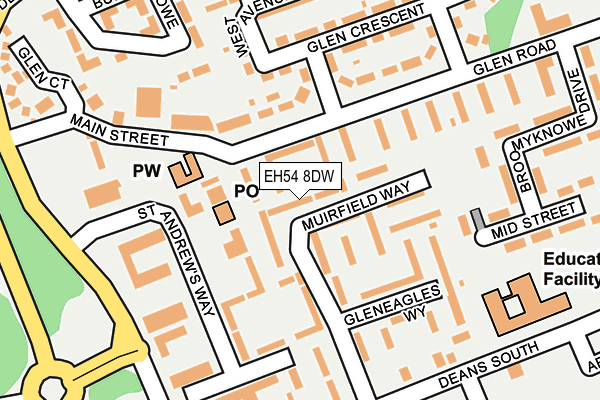 EH54 8DW map - OS OpenMap – Local (Ordnance Survey)