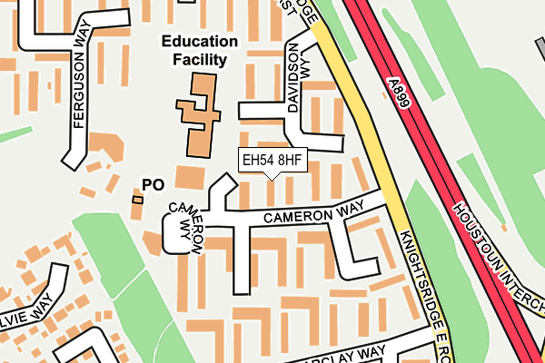 EH54 8HF map - OS OpenMap – Local (Ordnance Survey)