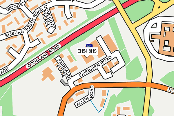 EH54 8HS map - OS OpenMap – Local (Ordnance Survey)