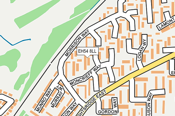 EH54 8LL map - OS OpenMap – Local (Ordnance Survey)
