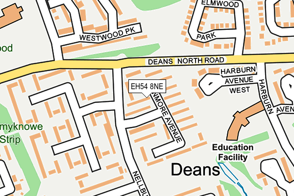 EH54 8NE map - OS OpenMap – Local (Ordnance Survey)