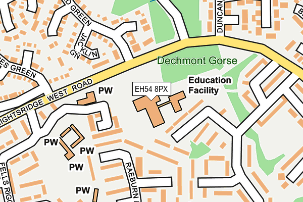 EH54 8PX map - OS OpenMap – Local (Ordnance Survey)