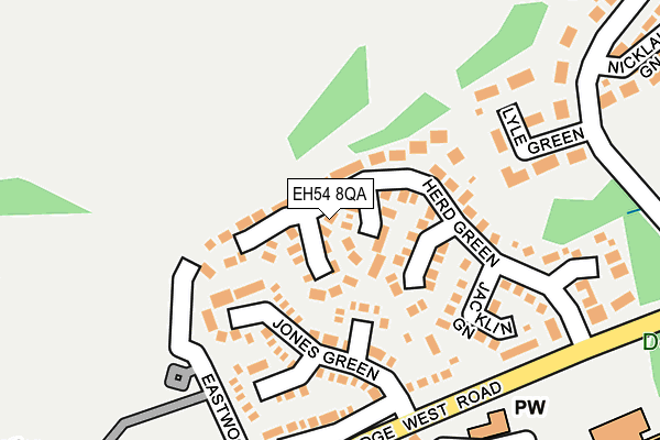 EH54 8QA map - OS OpenMap – Local (Ordnance Survey)