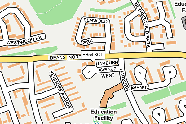 EH54 8QT map - OS OpenMap – Local (Ordnance Survey)
