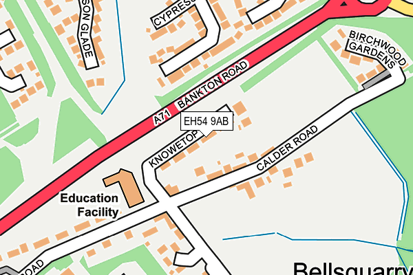 EH54 9AB map - OS OpenMap – Local (Ordnance Survey)