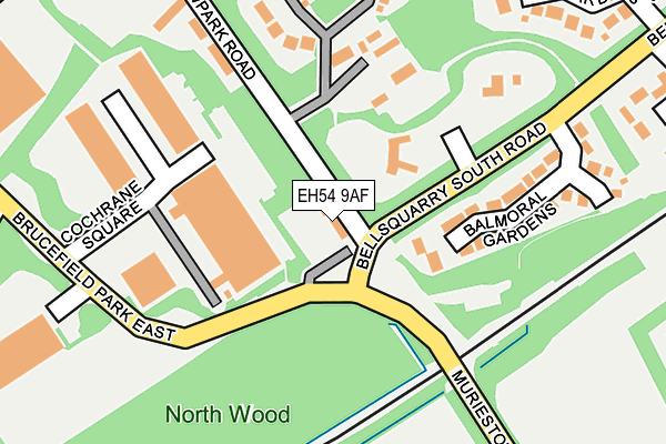 EH54 9AF map - OS OpenMap – Local (Ordnance Survey)