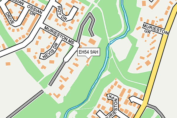 EH54 9AH map - OS OpenMap – Local (Ordnance Survey)