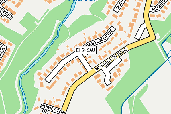 EH54 9AU map - OS OpenMap – Local (Ordnance Survey)