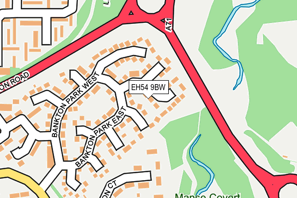 EH54 9BW map - OS OpenMap – Local (Ordnance Survey)