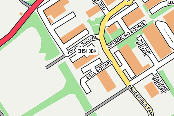 EH54 9BX map - OS OpenMap – Local (Ordnance Survey)