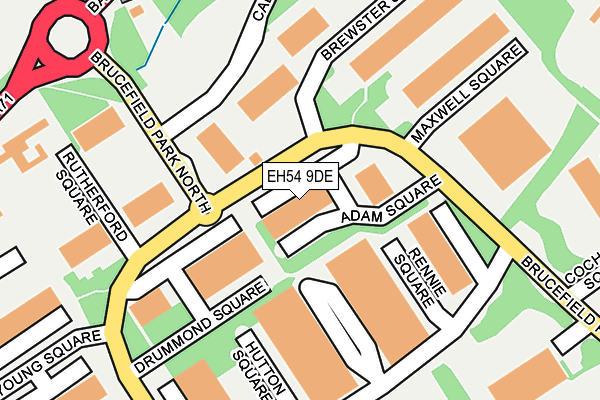 EH54 9DE map - OS OpenMap – Local (Ordnance Survey)