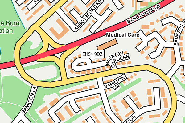 EH54 9DZ map - OS OpenMap – Local (Ordnance Survey)