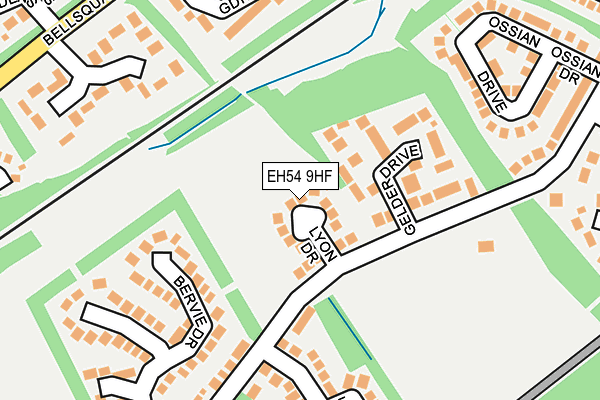 EH54 9HF map - OS OpenMap – Local (Ordnance Survey)