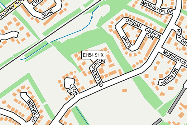 EH54 9HX map - OS OpenMap – Local (Ordnance Survey)