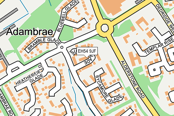 EH54 9JF map - OS OpenMap – Local (Ordnance Survey)