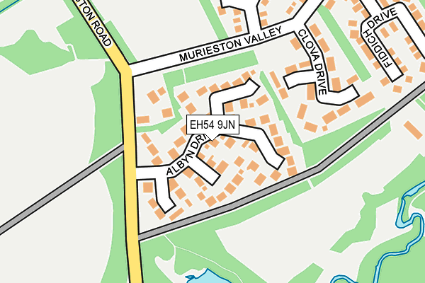 EH54 9JN map - OS OpenMap – Local (Ordnance Survey)