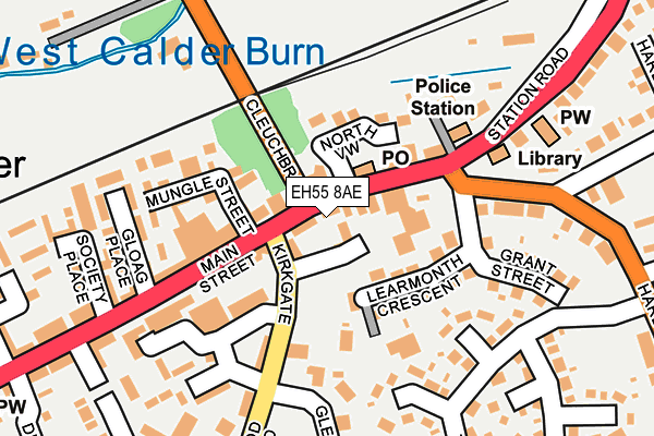 EH55 8AE map - OS OpenMap – Local (Ordnance Survey)