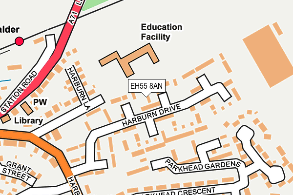 EH55 8AN map - OS OpenMap – Local (Ordnance Survey)