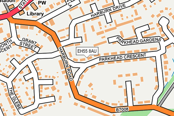EH55 8AU map - OS OpenMap – Local (Ordnance Survey)