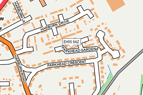 EH55 8AZ map - OS OpenMap – Local (Ordnance Survey)