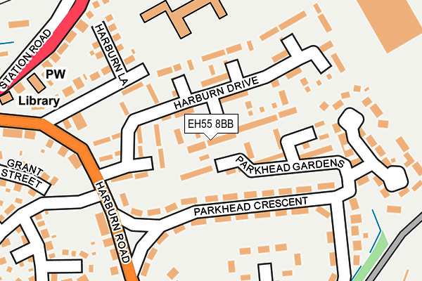 EH55 8BB map - OS OpenMap – Local (Ordnance Survey)