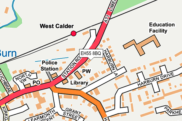 EH55 8BQ map - OS OpenMap – Local (Ordnance Survey)