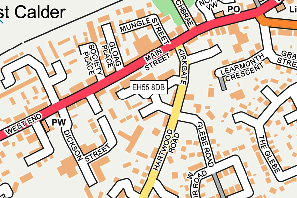 EH55 8DB map - OS OpenMap – Local (Ordnance Survey)