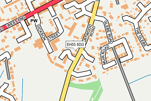 EH55 8DG map - OS OpenMap – Local (Ordnance Survey)