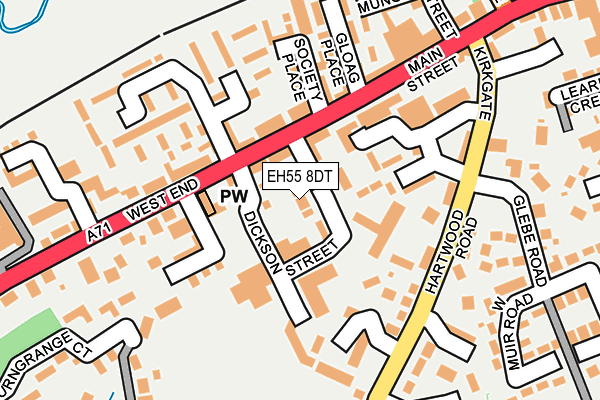 EH55 8DT map - OS OpenMap – Local (Ordnance Survey)