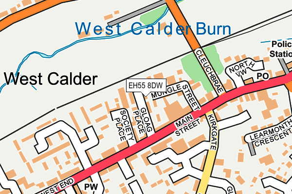 EH55 8DW map - OS OpenMap – Local (Ordnance Survey)