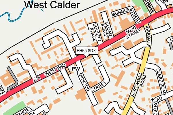 EH55 8DX map - OS OpenMap – Local (Ordnance Survey)