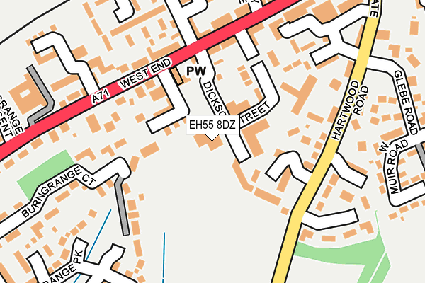 EH55 8DZ map - OS OpenMap – Local (Ordnance Survey)