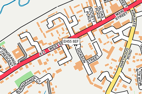 EH55 8EF map - OS OpenMap – Local (Ordnance Survey)