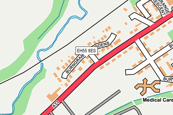 EH55 8ES map - OS OpenMap – Local (Ordnance Survey)