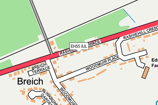 EH55 8JL map - OS OpenMap – Local (Ordnance Survey)