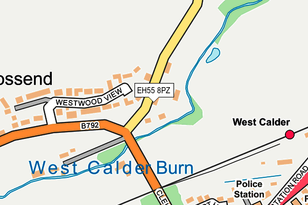 EH55 8PZ map - OS OpenMap – Local (Ordnance Survey)