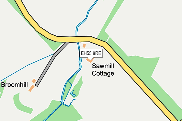 EH55 8RE map - OS OpenMap – Local (Ordnance Survey)