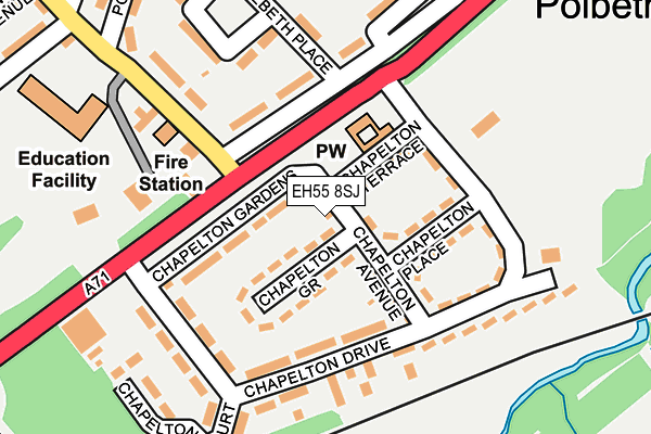 EH55 8SJ map - OS OpenMap – Local (Ordnance Survey)