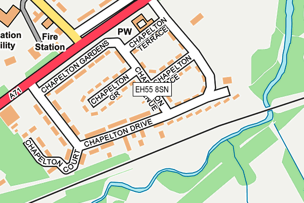 EH55 8SN map - OS OpenMap – Local (Ordnance Survey)