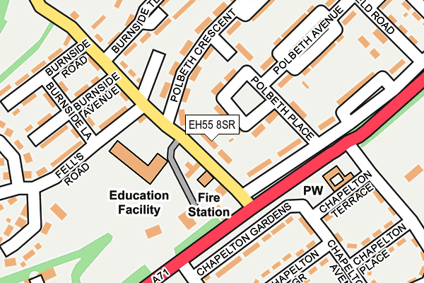 EH55 8SR map - OS OpenMap – Local (Ordnance Survey)