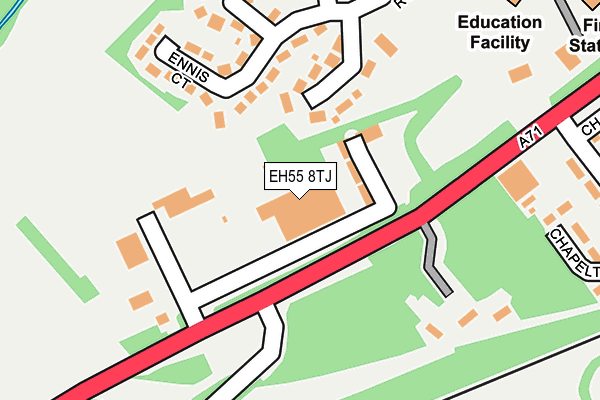 EH55 8TJ map - OS OpenMap – Local (Ordnance Survey)