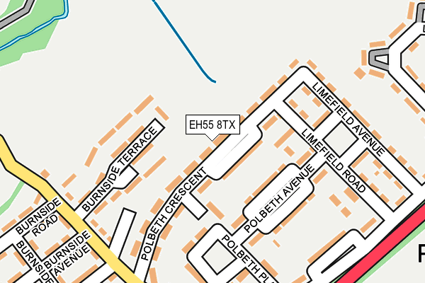 EH55 8TX map - OS OpenMap – Local (Ordnance Survey)
