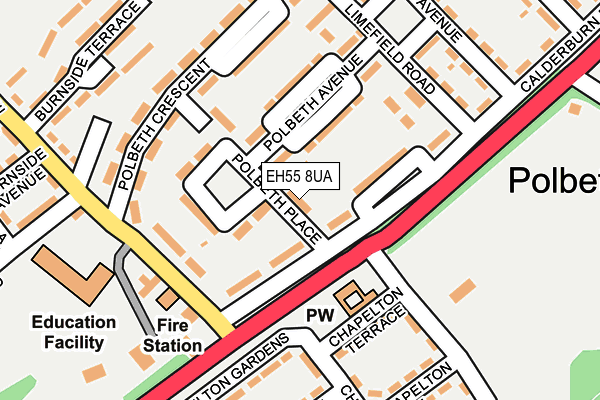 EH55 8UA map - OS OpenMap – Local (Ordnance Survey)