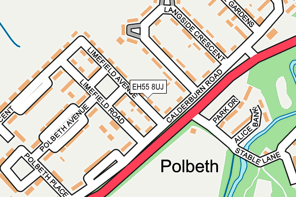 EH55 8UJ map - OS OpenMap – Local (Ordnance Survey)