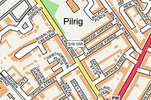 EH6 5AR map - OS OpenMap – Local (Ordnance Survey)