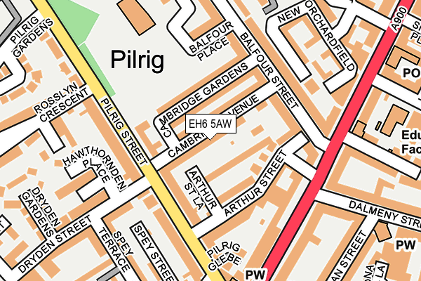 EH6 5AW map - OS OpenMap – Local (Ordnance Survey)