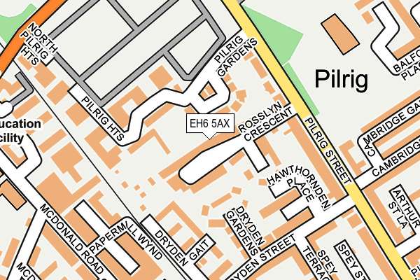 EH6 5AX map - OS OpenMap – Local (Ordnance Survey)