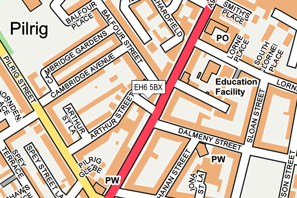 EH6 5BX map - OS OpenMap – Local (Ordnance Survey)